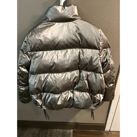 Moncler Men’s Puffer Metallic Silver Winter Jacket Size Small - Picture 2 of 14
